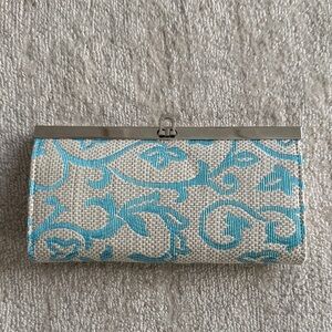 Chic Blue and Cream Patterned Clutch